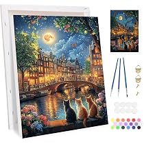 Bowetile Château Peinture par Numéros pour Adultes, Kit Paysage Halloween Peinture Numero Adulte Débutants Kit Toile avec Chevalet en Bois, DIY Peinture Acrylique pour Décoration 20x30cm Bowetile Château Peinture par Numéros pour Adultes, Kit Paysage Halloween Peinture Numero Adulte Débutants Kit Toile avec Chevalet en Bois, DIY Peinture Acrylique pour Décoration 20x30cm