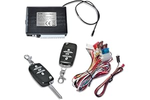 JOM Car Parts & Car Hifi GmbH 7105 Jom Kit Commande de centralisation à distance verrouillage / déverouillage plip piloté par télécommande - Voiture munis de centralisation électrique / pneumatique 2 clés à lame pliante, Keyless.