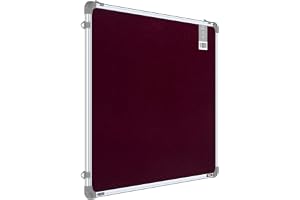 Pragati Systems® Genius Pin-up Display Board for Home, Office & School with Lightweight Aluminium Frame | Soft Bulletin Board Cum Notice Board | Medium Size 2x3 Feet (Pack of 1), Maroon