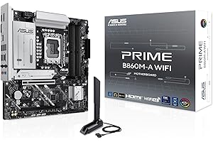 ASUS PRIME B860M-A WIFI, Scheda Madre Intel mATX, 7+1+1+1 Fasi di Alimentazione, Slot DDR5, PCIe 5.0, 2 Slot M.2, WiFi 6E, Ethernet Realtek 2.5 GB, DisplayPort, HDMI, USB-C 20 Gbps, Nera