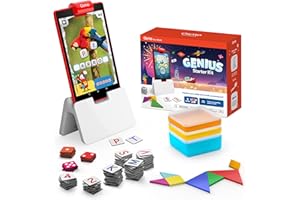 OSMO - Genius Kit do Fire Tablet - 5 praktycznych gier edukacyjnych - wiek 6-10 - matematyka, pisma, rozwiązywanie problemów i kreatywność - MINT