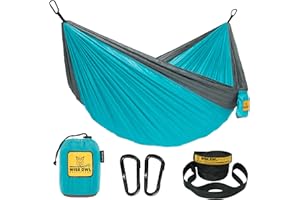 ‎WISE OWL OUTFITTERS Wise Owl Outfitters Camping-Hängematten – tragbare Hängematte für Einzel- oder Doppelhängematte für Outdoor, Indoor mit Baumgurten – Rucksackreisen, Reisen und Campingausrüstung