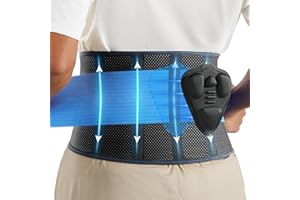 Fitomo Faja Lumbar Hombre Mujer con Almohadilla de 3D y 5 Férulas, Tejido de Malla Ultra Fino, Faja Lumbar para Dolor Espalda, Ciática, Trabajo, Postura