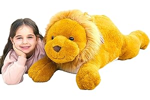 IKASA Peluche Lion Géant Animal Jouet,Grand Gros Lionne Mignon Moelleux Animaux XXL XL Peluche 78cm Géante Douce Grosse Adorable de Grande Taille,Cadeaux pour Les Enfants Ami (Marron, 78cm)