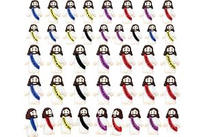 Erdizhu 100 st små Jesusfigurer påsk mini Jesusfigurer i bulk, Jesus älskar dig religiösa Jesusfigurer present påskäggsfyllning, 8 färger av lilla Jesus (ljusa färger)