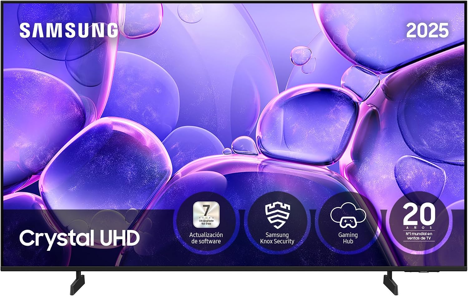 Samsung TV 55 Pulgadas Crystal UHD U8075F 4K Smart TV, Colores increíbles con Crystal Processor 4K, Escucha Todos los Altavoces con Q-Symphony, Datos protegidos Knox Security y Gaming Hub