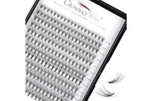 Glowing Win Pestañas Postizas 0.07C Pestañas Individuales 20D Individual Cluster Lashes 8-15mm Naturales Extensiones de Pestañas pelo a pelo 228PCS DIY Reutilizables False Lashes