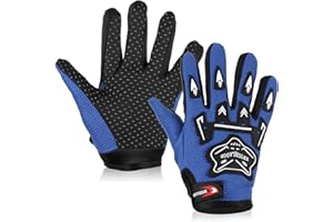 QESSUVNC Fahrradhandschuhe für Kinder, Vollfinger-Handschuhe, Winter-Fahrradhandschuhe, Kinder, wasserdichte Handschuhe für Kinder, Radfahren, Wandern, Laufrad, Roller, Skateboard, Outdoor-Sport