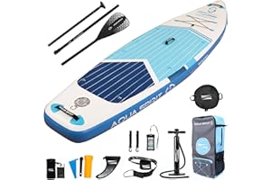 AQUA SPIRIT Inflatable Stand up Paddle Board SUP TEMPO Package | 10’6 x 32” x 6” | Adult Beginners/Experts | 120KG Limit | Paddle, Backpack, Pump, Go Pro Mount, Change Mat, Phone Case