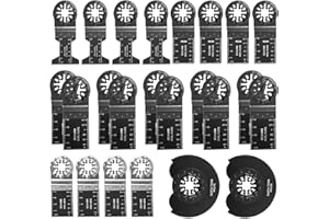 LAIWOO Multiherramienta, kit de 25 hojas de sierra, accesorios para herramientas oscilantes set multifunción para Fein Multimaster, Black&Decker, Ryobi, Milwaukee, Worx