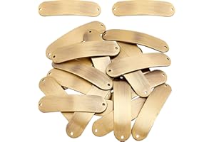 CHGCRAFT 20pcs Etichetta Piatta in Ottone Rettangolare Timbratura Etichetta per Orecchini Bracciale creazione di Gioielli 0.39x1.61x0.12inches
