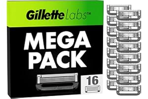 Gillette Labs XXL ostrza do golenia dla mężczyzn, 16 części zamiennych z 5 ostrzami, komfort i głębokość, kompatybilne z maszynkami do golenia Gillette Labs