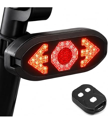Blinker E Scooter,Fahrrad Rücklicht mit Blinker, LED Fahrrad-Blinker mit kabelloser Fernbedienung und Hupe, USB-wiederaufladbares Rücklicht hinten, 600 mAh Akku, wasserdicht für E-Bike, MTB Sport & Freizeit