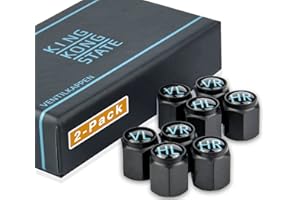 ‎KING KONG STATE King Kong State Ventilkappen - 16x beschriftete Auto-Ventilkappen mit Dichtung l rostfreies ABS-Material l schwarz