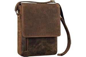 ROYALZ 'Kansas' Borsa Porta PC Uomo in Vera Pelle 13-14 Pollici - Ventiquattrore Borsa a Tracolla Università e Ufficio - Borsello Cartella documenti DIN A4 Messenger Bag