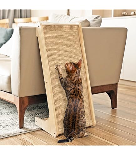 Nobleza – Kattenkrabpaal voor muurhoek. Sisal klauwslijper. Kleur Grijs, L41*B24*H2,5CM