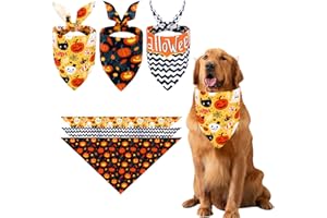 JODSEN 3 Pièces Bandana pour Chien Halloween,Foulard pour Chien Bandana pour Chien d'halloween Bavoirs Triangle pour Chien écharpes triangulaires pour Chien Citrouille pour Halloween Fête à Thème Chat Chien