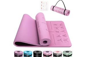 Utomhus yogamatta, TPE 6 mm tjock, hudvänlig yogamatta, halkfri gymnastikmatta, pilates gymnastik, meditation, stretching med