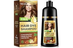 FROVETANI Shampoo colorante per capelli grigi, 3 in 1, a lunga durata, shampoo per capelli istantanei, per uomini e donne, ingredienti aromatici (500 ml) (marrone)
