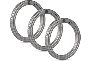 KeyUnity KA08 Anelli Portachiavi 33mm piatto in lega di titanio 3 pezzi, anello diviso a spinta laterale 33mm Facile accesso a chiavi, torce elettriche (3L)…