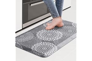 LuxStep Kitchen Mat Waterproof Kitchen Rugs for Floor Cushioned Anti-Fatigue Mat Non-Slip Standing Desk Mat Comfort Floor Mats for House Sink Office 17.3" x 28" Grey