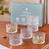 Nestasia Glass Bowl Set of 6 – 220ml Transparent Katori for Kitchen & Dinner, Microwave Safe Snack & Dessert Bowls with Gift 