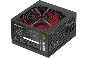 MARSGAMING Mars Gaming MPB550, Alimentation PC ATX 550W, 6 Ans Garantie, 80Plus Bronze 230V, Technologie AI-RPM Silencieuse, 90% Efficacité, Noir