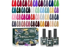 Anicco 42 Pz Smalti Semipermanenti per Unghie, Smalto Semipermanente in Gel UV LED con Base e Top Coat, Matt Coat, Smalti Gel per Unghie Professionali