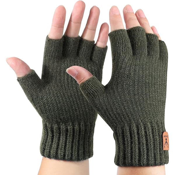 Guanti Mezze Dita Lavorati A Maglia - Invernali, Caldi Ed Elastici, Per Uomo E Donna - Foto 1