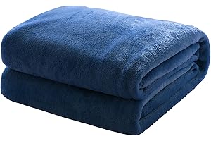 Mixibaby Kuscheldecke Flauschige extra weich & warm Wohndecke Flanell Fleecedecke, Falten beständig/Anti-verfärben als Sofadecke oder Bettüberwurf, Größe:150 cm x 200 cm, Farbe:Dunkelblau