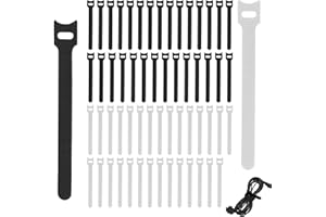 CLOUDLINK 60PCS Cable Ties Excellent Strength and Durability Cable Tidy Reusable not Wear Out Easily Adjustable Cable Management for Tidying Up Pc Tv and Gadget Cables Tent Poles Backpacks Plants Stems.