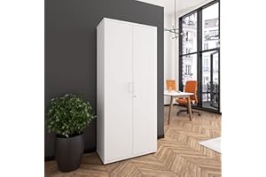 WEBER BÜRO WeberBÜRO Armadio per archiviazione PROFI chiudibile a chiave 5 OH armadio bianco armadio per ufficio a battente