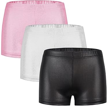 Short De Danse Fille - Brillant, Confortable | Pour Ballet, Yoga, Patinage | Taille 3-14 Ans | Matière Polyester