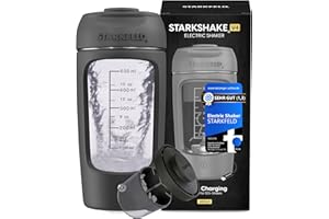 STARKSHAKE® V4 – ausgezeichnet als bester elektrischer Shaker vom F.A.Z.-Verlag (2025) | Elektrischer Protein Shaker für cremige Eiweiß Shakes | 8000 UPM | USB-C | 120+ Shakes | inkl. STARKPOD | GRAU