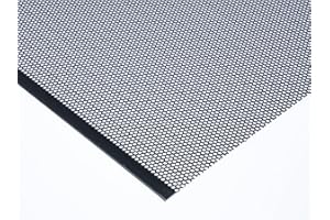BESTELL_DEIN_LOCHBLECH Stahl Lochblech HV2-2,5 Farbig Schwarz RAL 9005 Stahl 1 mm dick Hexagonal Gitter Zuschnitt nach Maß (500 mm x 50 mm)