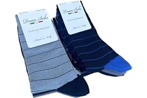 DREAM SOCKS 6 paia calze corte da uomo a metà polpaccio in cotone filo di scozia elasticizzate,calzini molto leggeri made in italy rimagliate a mano