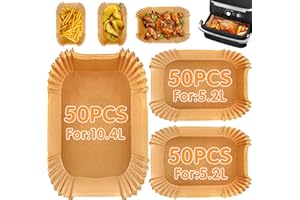 SENZJX 150 pezzi di carta da forno per friggitrice ad aria calda AF500EU Ninja Foodi Flexdrawer da 10,4 l, AF500DE, accessori per friggitrice ad aria calda, 50 pezzi per 10,4 l e 100 pezzi per 5,2 l