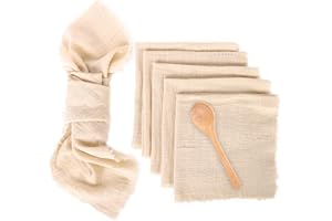 ELBOURN Table Cloth Napkins Set of 6, Fringe Cloth Napkin, Cloth Napkins 42 x 42 cm Cotton Napkins for Dinner, Daily Use, Wedding & Parties