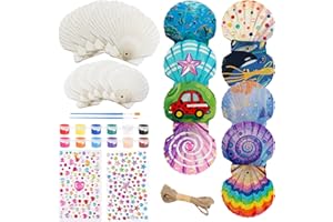 MoguGo Muscheln Bemalen Kinder Set 12 Stück – Kreatives Bastelset DIY Malset mit Muscheln zum Bemalen, Geschenk für Kinder 4–12 Jahre Mädchen Jungen, Ideal für Kindergeburtstag & Weihnachten