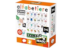 HEADU - Alfabetiere Tattile Scrivo e Leggo, L'unico con Compositoio e Letterine Mobili, Un Gioco Educativo per Bambini dai 3 ai 6 anni, Made in Italy