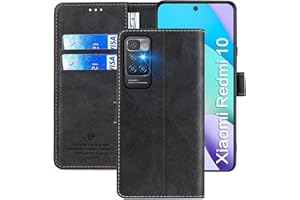 xinyunew Funda Xiaomi Redmi 10 con Tapa,Funda Movil Xiaomi Redmi 10,Funda Libro Xiaomi Redmi 10 Carcasa Magnético Funda para Xiaomi Redmi 10,Negro