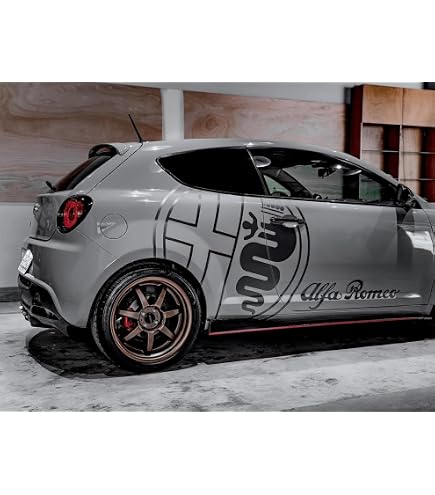 2 Adesivi Stickers Fasce Laterali Worldcustom compatibile con Alfa Romeo Giulietta Auto tuning Sport - Italia
