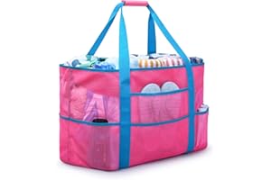 oscaurt Beach Bag, Extra Large Beach Bags for Women Waterproof Sandproof, Mesh Beach Tote Bags Pool Bag Beach Essentials