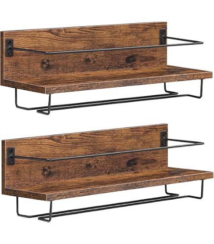 J JACKCUBE DESIGN Weinregal Zur Wandmontage – Rustikales Holzregal Für 9 Flaschen