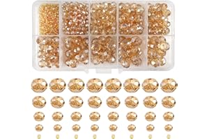 TOAOB THE ONE AND ONLY BABY TOAOB 1000 Pezzi Perline di Vetro di Cristallo Sfaccettato 2mm 4mm 6mm 8mm 10 mm Marrone Perle Cristallo Ceco Rondella per Braccialetti Bigiotteria Gioielli Fai da Te Collane