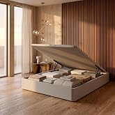 PIKOLIN Folding Wooden Storage Bed with Large Capacity | Assembly and Removal Used Included | Rounded Front Corners | 150x190