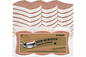 Orighty skrubsvampar som inte repas, 24-pack, biologiskt nedbrytbara cellulosasvampar, perfekt för köksrengöring, non-stick k