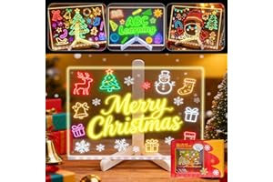 BAFANGLAIUK Led Zeichenbrett mit Ständer, Led Zeichenbrett Kinder mit 7 Farben Stift, Acryl Schreibtisch-Wand Leuchttafel, Abwischbar, für Schreibtisch, Büro, Schule, Zuhause (30 * 20CM)