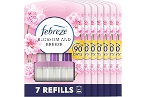 Febreze 3Volution Plug-In Air Freshener Refill, Blossom & Breeze, Pack of 7 (20ML x 7), Odour Fighter & Bathroom Freshener