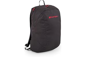 AUDI COLLECTION Audi 3152500600 Rucksack Backpack Daypack Tasche Tagesrucksack, schwarz, mit Audi Sport Schriftzug in rot